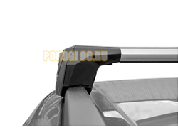 Багажная система БС6 LUX SCOUT серебристая на гладкая крыша для Hyundai Santa Fe III 2012-2017