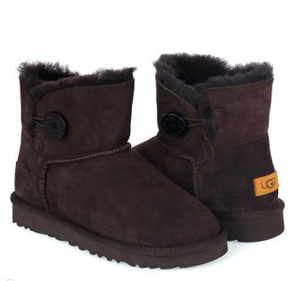 UGG MINI BAILEY BUTTON II CHOCOLATE