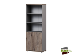 Шкаф высокий 800х450х2098 B-672_Дуб Веллингтон табак/Кубанит серый