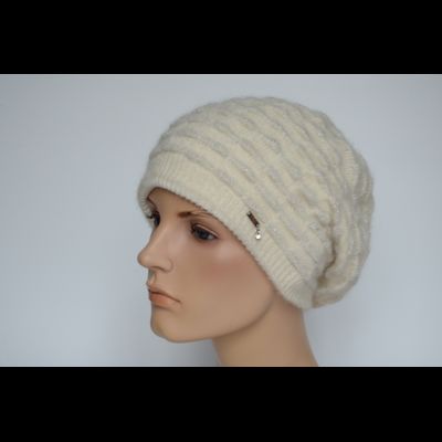 Белый вязаный берет для женщин Vizio Италия 8020 В