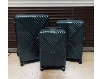 Комплект из 3х чемоданов ABS Х-образный S,M,L темно-зеленый