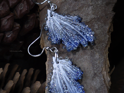 Серьги с крылышками "Фея Хрустальной Метели", праздничная коллекция