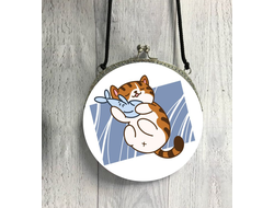 Сумка круглая Котики №10