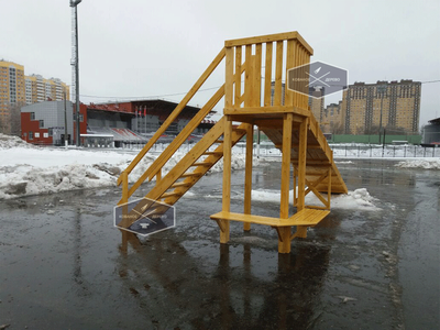 Горка деревянная "под ключ" с монтажом. Скат 6 метров.