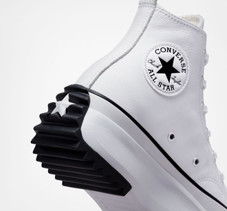 Кеды Converse Run Star Hike кожаные белые высокие на платформе