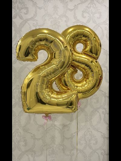 Шар-цифра 102 см с гелием Золото