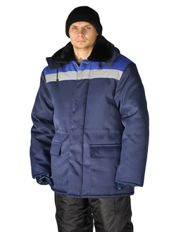 Куртка зимняя "Бригадир" цвет: т.синий/василек