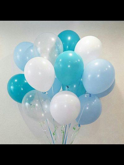 шары голубые, бирюзовые, белые