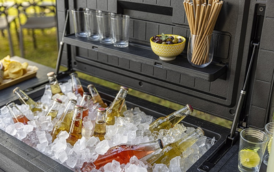 Стол-бар (Patio Cooler & Beverage Cart) серый