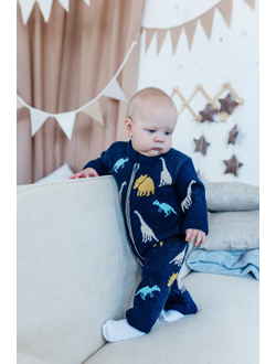 Комбинезон "Динозавры" синий