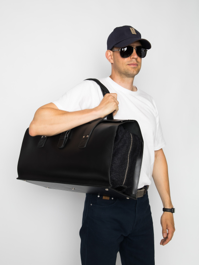 Кожаная дорожная сумка Gavardo Premium black (арт. 
4043-51)