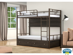 Двухъярусная кровать Валенсия Коричневый ящики полка венге Сургут