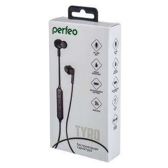 Perfeo наушники внутриканальные с микрофоном беспроводные TYRO чёрные (PF_A4298)