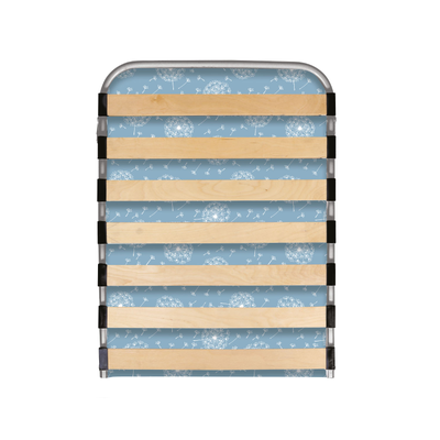 Кровать раскладная с ортопедическим основанием и мягким матрасом РК6-М, рисунок с одуванчиками на го