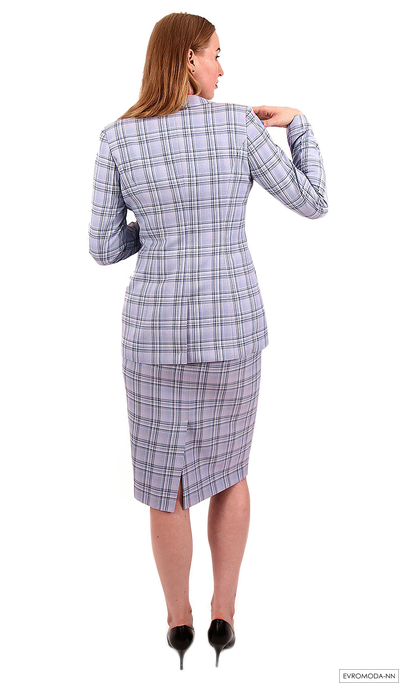 Костюм женский голубой в клетку Pretty One р.42-44