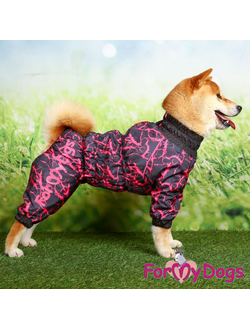 Дождевик черно/розовый НЕОН для мопсов и французов