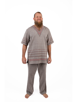 Славянский домашний костюм из льна ручного ткачества