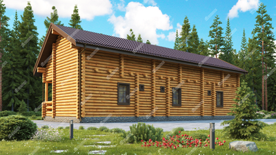 Дом для гостиничного комплекса  "ГЕЛЕНДЖИК" ИЗ ОЦИЛИНДРОВАННОГО БРЕВНА, 3 СЕКЦИИ, 170 М2