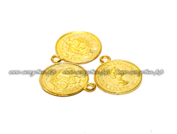 Монеты светлое золото, размер 18 мм, 10 штук