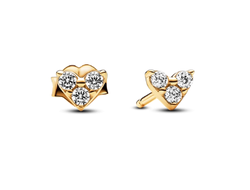Серьги Пандора Сердце с тремя камнями Артикул 263003C01