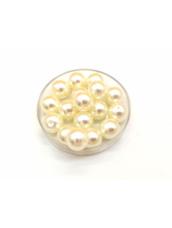 Бусины пластиковые под жемчуг 10 мм, цвет молочный