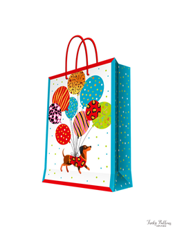Пакет подарочный "Собака с шариками"
