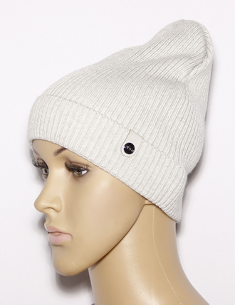 Шапка женская "Мелкая резинка одинарная" 232 серая, ваниль, чёрная, тиффани, лимон, св.серая, гр.розовая