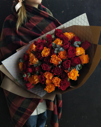 Букет из 51 розы, букет из красных роз москва, купить букет из 51 розы в москве, авторские букеты