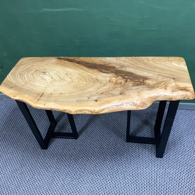 консоль из слэба, консоль из дерева, узкий столик, консоль под телевизор, полка под телевизор, слэб