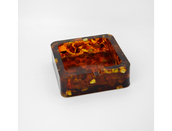 Пепельница глубокая с мелким янтарем