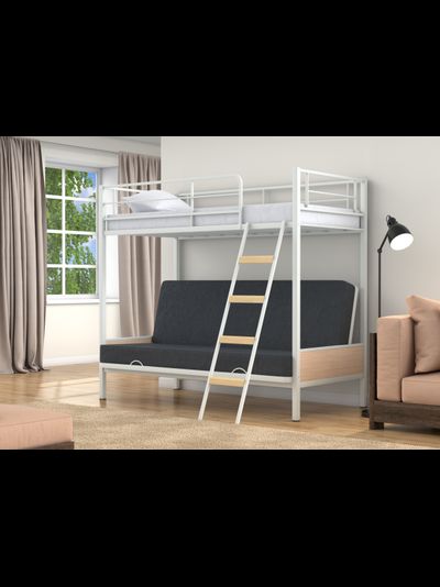 Двухъярусная кровать-диван Дакар 2 Белый (вставки дуб молочный)