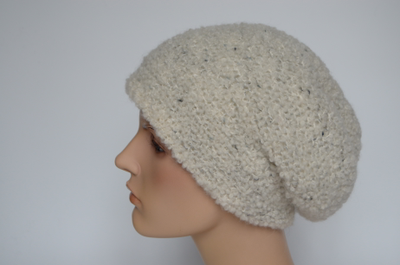 Вязаный берет из альпака Vizio Италия 9012 белый