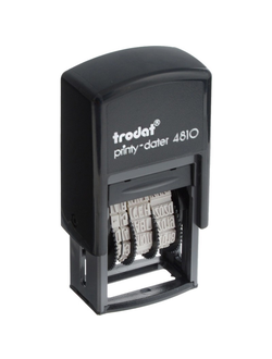 Датер автоматический TRODAT 4810 PRINTY, оттиск 20 мм х 4 мм мм, шрифт 3.8 мм мм, прямоугольный, синий