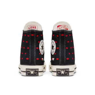 КЕДЫ CONVERSE CHUCK 70 EMBROIDERED LIPS ВЫСОКИЕ ЧЕРНЫЕ