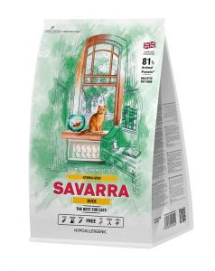 Корм для кошек SAVARRA Sterilised с уткой и с рисом 12 кг