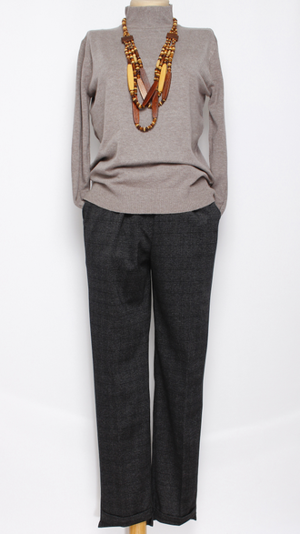 Брюки "Трикотажные" серые клетка крупная р.46,54,56