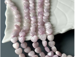 Кунцит сердечки 10 мм, цена за нить 19 см