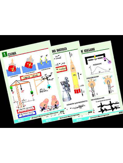 Комплект таблиц по физике "Механика-2. Законы сохранения. Колебания и волны" (8 табл., ф. А1, лам.)