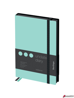Ежедневник недатир. B6, 136л., кожзам, Berlingo "Instinct", черный/мятный, с резинкой. UD0_91602 / 299194