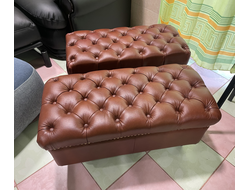 Новый пуфик Chesterfield. Натуральная 100% кожа. Финский.