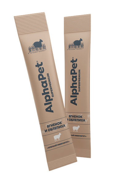 AlphaPet (Альфа пет) Крем-лакомство для кошек с ягненком и облепихой, 48 г