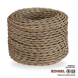 ретро провод 2х2.5 бронзовый шелк бухта 50м