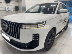 Пороги труба с проступью Папа Тюнинг d76 для JAECOO J6 2026-