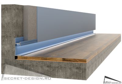 ТЕНЕВОЙ ПЛИНТУС PRO DESIGN - с покраской по RAL - 7210