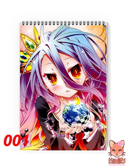 Нет игры нет жизни/No Game No Life блокнот А6 на пружине или на скрепке