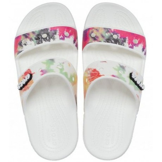 CROCS CLASSIC TIE-DYE GRAPHIC SANDAL БЕЛЫЕ