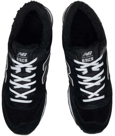 New Balance 574 Black White с мехом