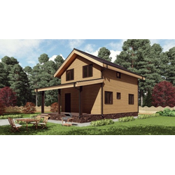 Двухэтажный каркасный дом с четырьмя спальнями 93м² (SK36)