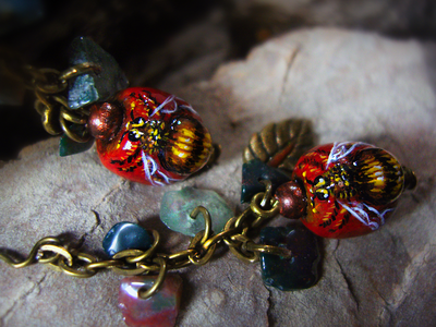 "Пчёлы с медовых лугов", комплект украшений в стиле бохо-шик