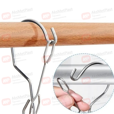 A022W Вешалка-органайзер прорезиненная для носков, шарфов 10 прищепок, цвет: белый